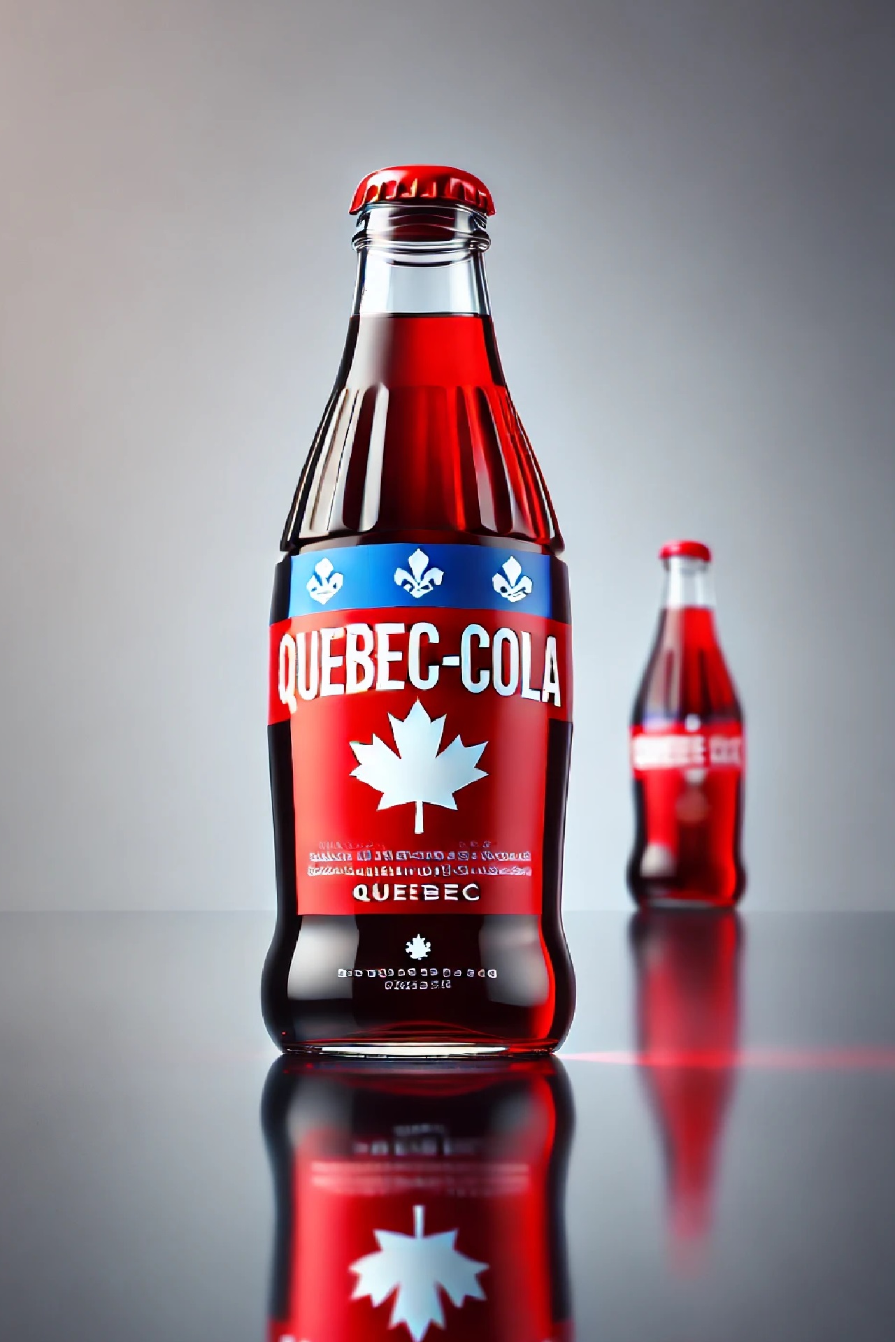 Québec-Cola Cerise, avec sa bouteille rouge en vitre !