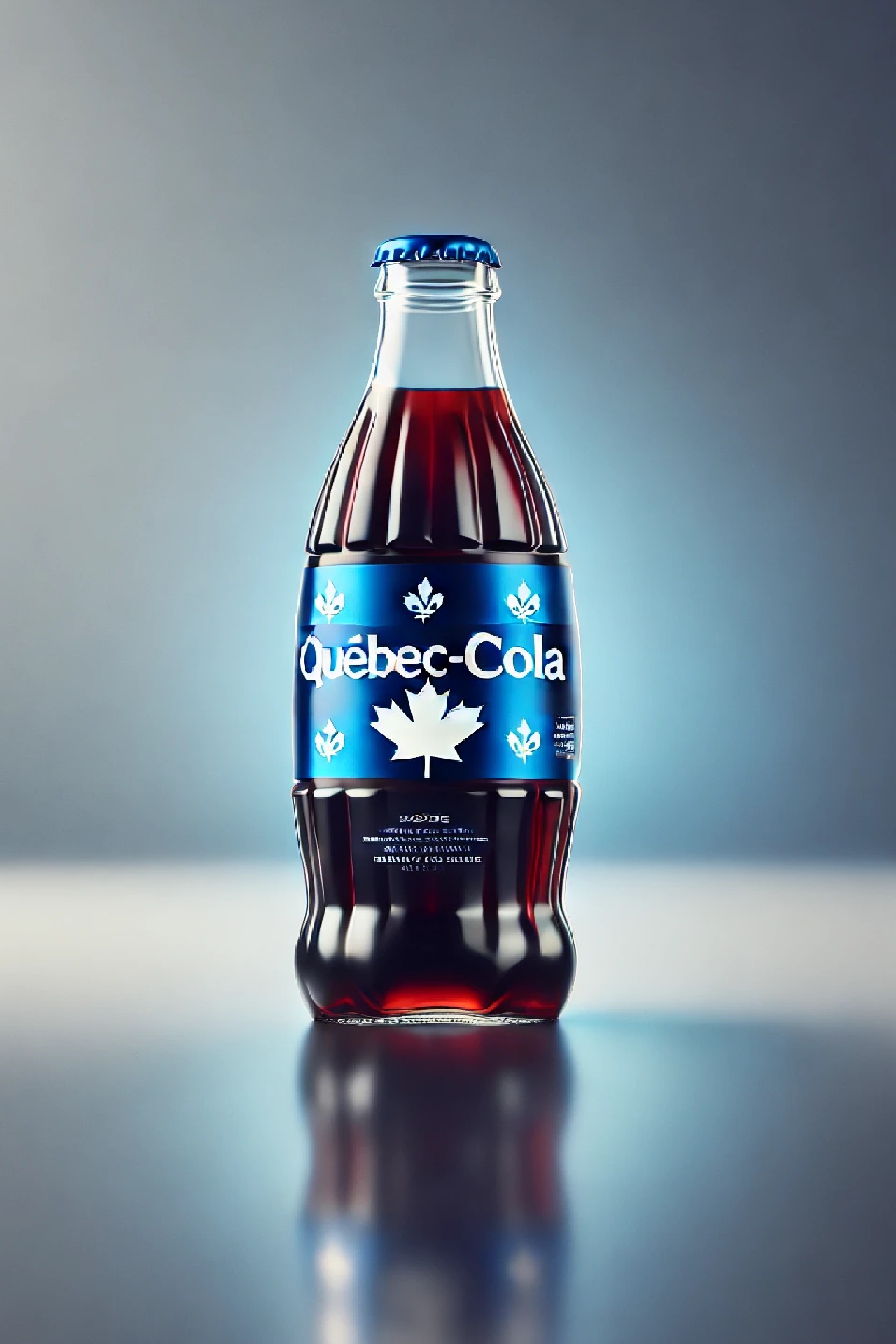 Québec-Cola Classique, avec sa bouteille bleue en vitre !